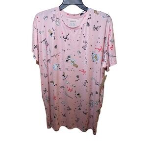 Joyspun Pink Paris Print Sleepshirt Dreamy Soft Nightgown Plus Size 2X-3X NWT